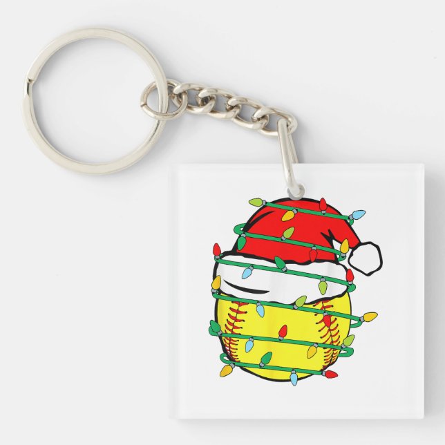 Christmas Softball  Keychain (Front)