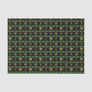 Christmas Softball Player - Girls Green Check Tissue Paper