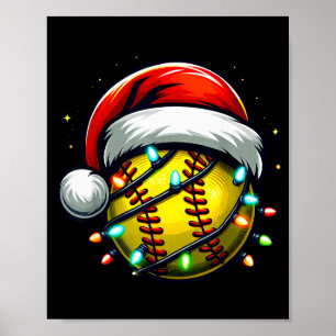 Christmas Softball Xmas Santa Softball Lover Boys  Poster