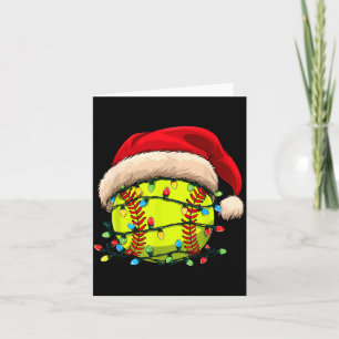 Christmas Softball Xmas Santa Srts Hat Mens Womens Card