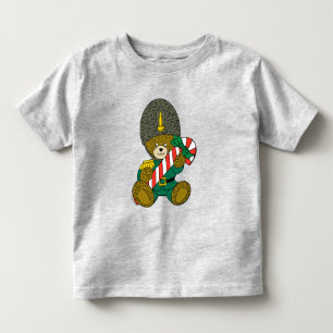 Christmas Soldier Guard Bear with Candy Cane Toddler T-shirt
