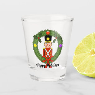 Christmas Soldier in Wreath Shot Glass