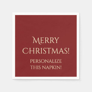 Christmas Solid 02-Red-PAPER PARTY NAPKINS