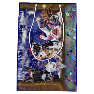 Christmas Song - Animal Party - Happy - Medium Gift Bag