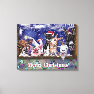 Christmas Song - Animal Party - Merry Christmas - Canvas Print