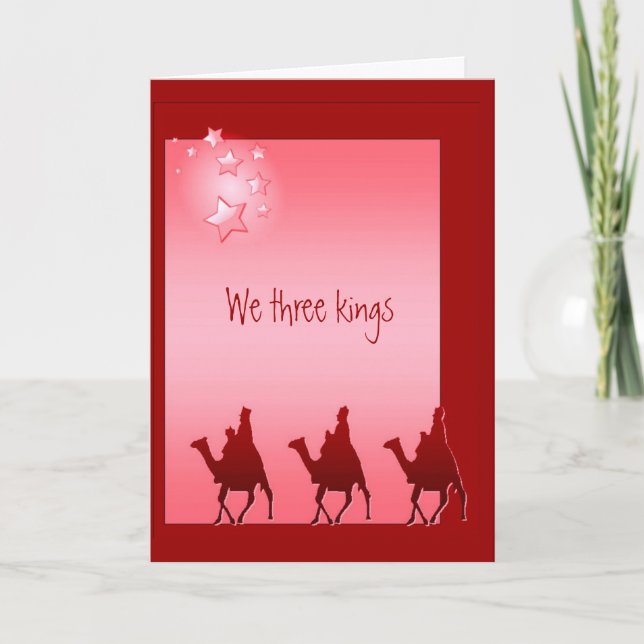 Christmas, Song, Hymn We Three Kings, Holiday Card (Front)
