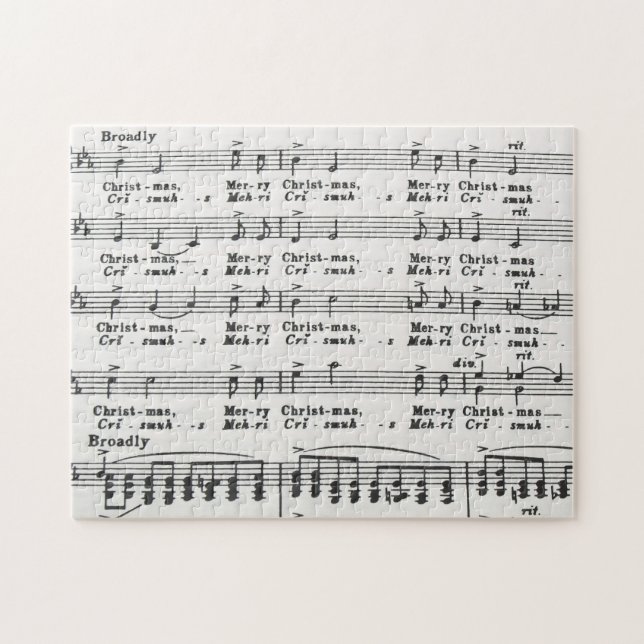 Christmas Song Sheet Music Jigsaw Puzzle (Horizontal)