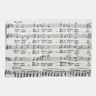 Christmas Song Sheet Music Kitchen Towel