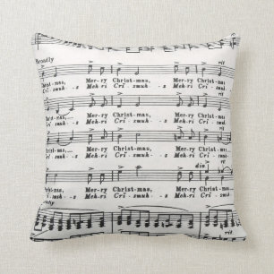 Christmas Song Sheet Music Merry Christmas Throw Pillow