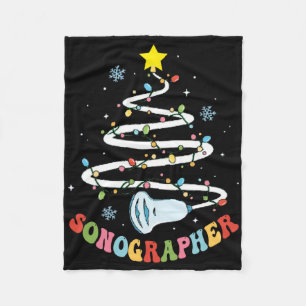 Christmas Sonography Tech Christmas Squad  Fleece Blanket