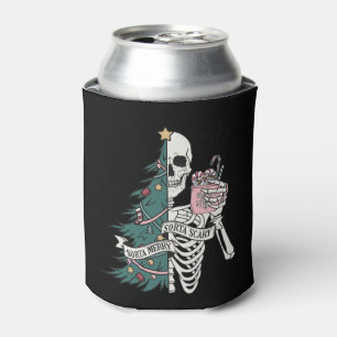 Christmas Sorta Scary Sorta Merry Funny Skeleton Can Cooler