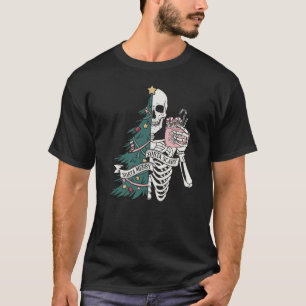 Christmas Sorta Scary Sorta Merry Funny Skeleton  T-Shirt