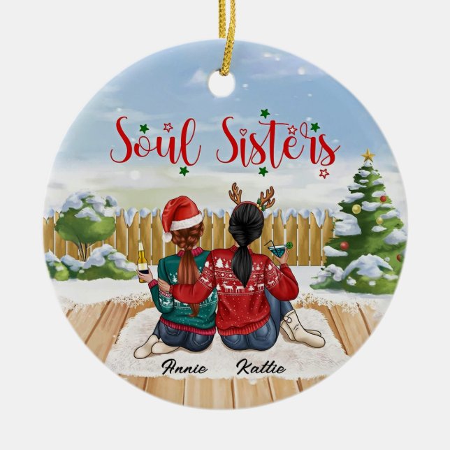 Christmas Soul Sister Ornament (Front)