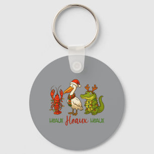 Christmas Southern Crawfish Pelican Alligator Keychain