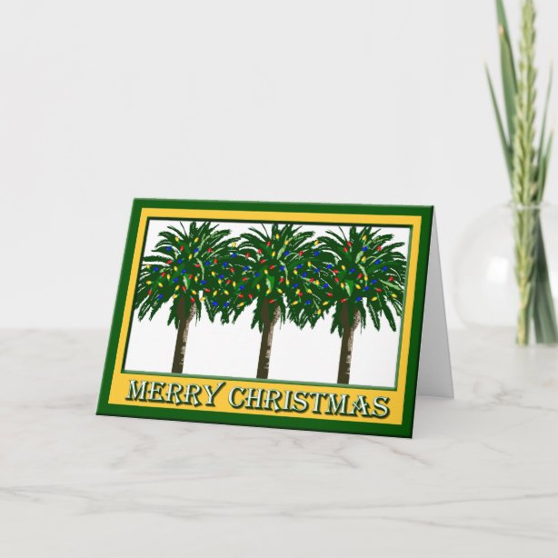 Palm Tree Christmas Cards Zazzle CA