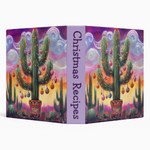 Christmas Southwest Saguaro Cactus Scrapbook Binder