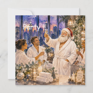 Christmas Spa Party Invitation Postcard