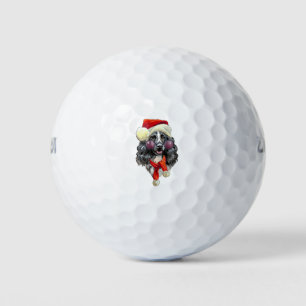 Christmas spaniel dog golf balls