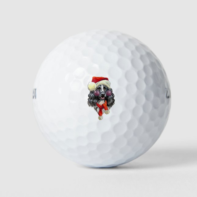 Christmas spaniel dog golf balls (Front)