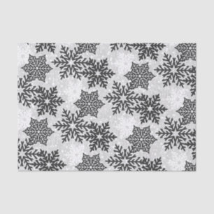 ⭐ Christmas Sparkle Black and White ❄ Snowflakes Tissue Paper