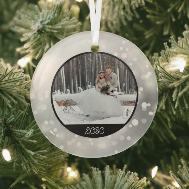 Christmas Sparkle | Photo & Year Keepsake Glass Ornament (Insitu)