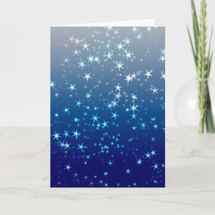 Christmas Sparkles Stars Blue Sky Card