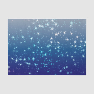 Christmas Sparkles Stars Blue Sky Tissue Paper
