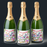 Christmas Sparkling Wine Label Snowman Party Funny<br><div class="desc">Christmas Sparkling Wine Label with Happy Snowmans Party Funny Drawing Cartoon Snowman Celebration with Text - Choose / Add Your Unique Text / Font / Colour - Make Your Special Wine Bottle Labels / Gift - Resize and move or remove and add elements / image with customization tool ! -...</div>