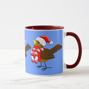 Christmas Sparrow Cute Fun Drinking Mug