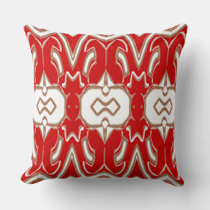 Christmas Special red & white fabric pattern Throw Pillow