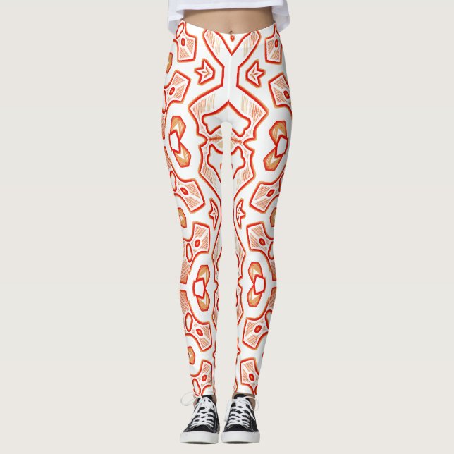 Christmas Special red white "Ratti_Creative_Arts" Leggings (Front)