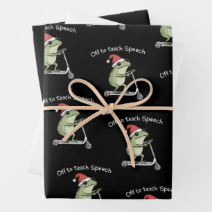 Christmas Speech Therapist SLP Communication  Wrapping Paper Sheet