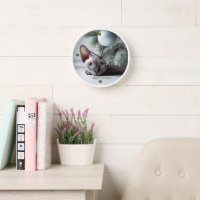 Christmas Sphynx Cat Clock