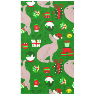 christmas sphynx cat santa sphinx tablecloth