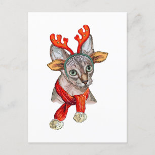 Christmas Sphynx cat T-Shirt Grocery Bag Poster Postcard