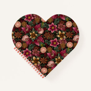 Christmas Spice & Floral Botanical Pattern Notebook