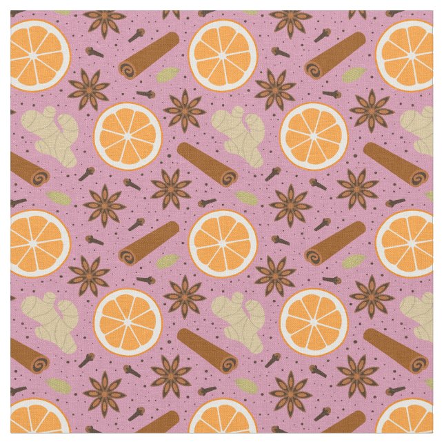 Christmas spices fabric (Close Up)