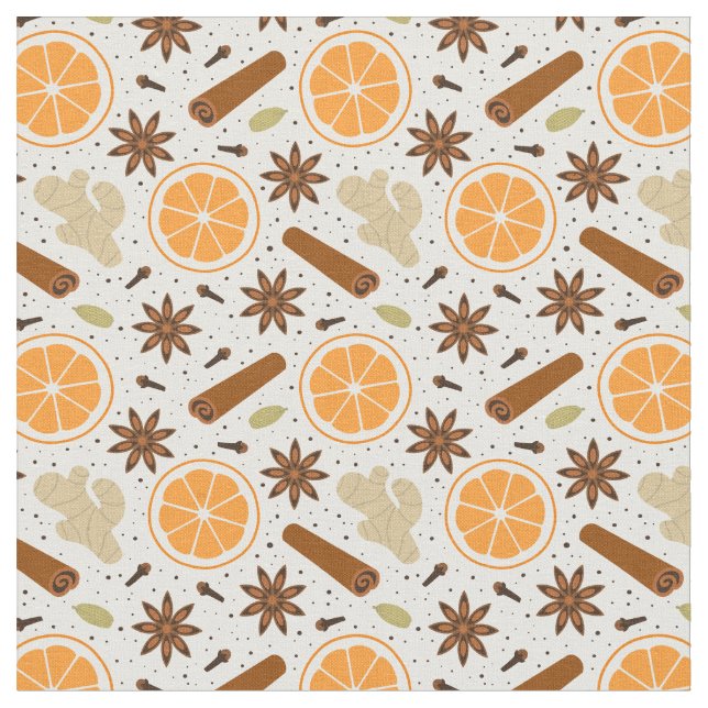 Christmas spices fabric (Close Up)