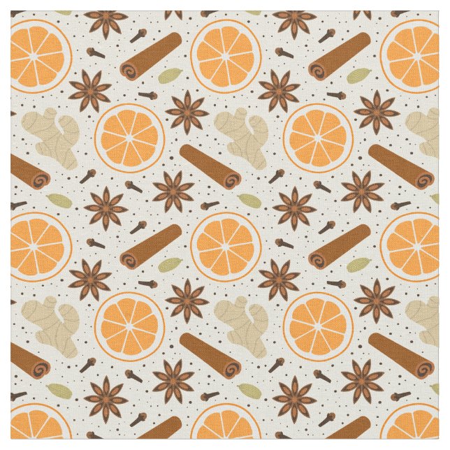 Christmas spices fabric (Close Up)