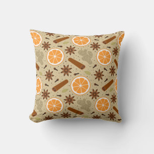 Christmas spices throw pillow
