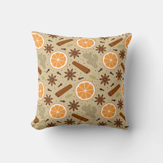 Christmas spices throw pillow (Front)