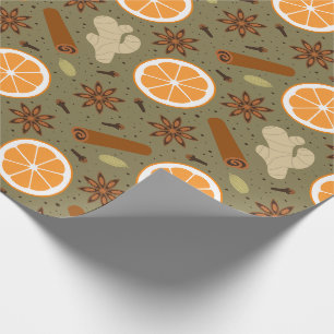 Christmas spices wrapping paper