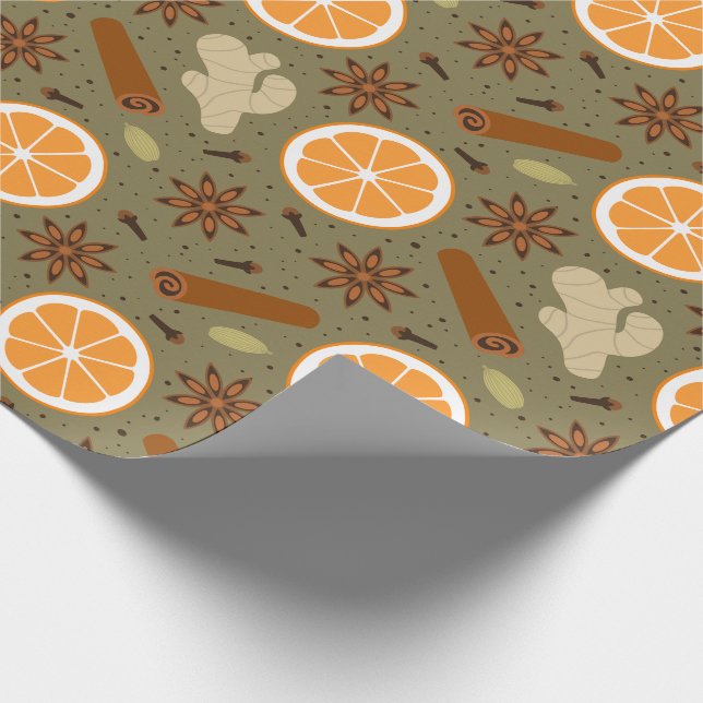 Christmas spices wrapping paper (Corner)