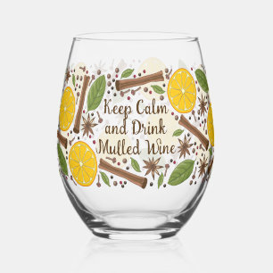 Christmas Spicy Mulled Wine Stemless Wine Glass