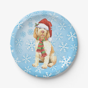Christmas Spinone Italiano Paper Plates