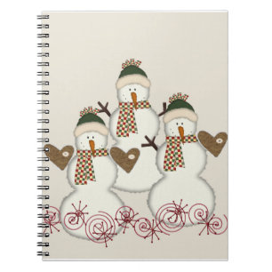 Christmas Spiral Notebook Snowman 