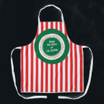 Christmas Spirit Customizable Apron<br><div class="desc">Just right for the season! A red striped apron that celebrates all of the December Holidays.  Purchase as is or change the message in the centre to anything you like.</div>