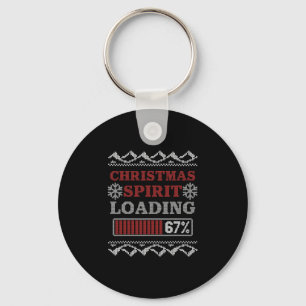 Christmas Spirit Loading 67 Meme Six Seven Holiday Keychain