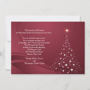 Christmas Spirit Red Wedding Invitation