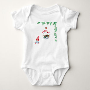 Christmas spirit with gnome baby bodysuit